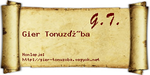 Gier Tonuzóba névjegykártya